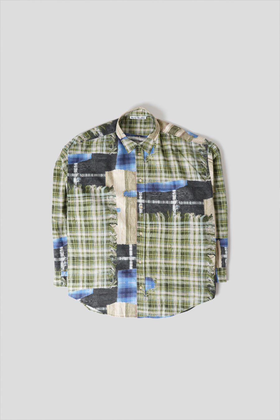 ACNE STUDIOS - GREEN MULTI PRINTED BUTTON-DOWN SHIRT LE LABO STORE ACNE STUDIOS - GREEN MULTI PRINTED BUTTON-DOWN SHIRT LE LABO STORE