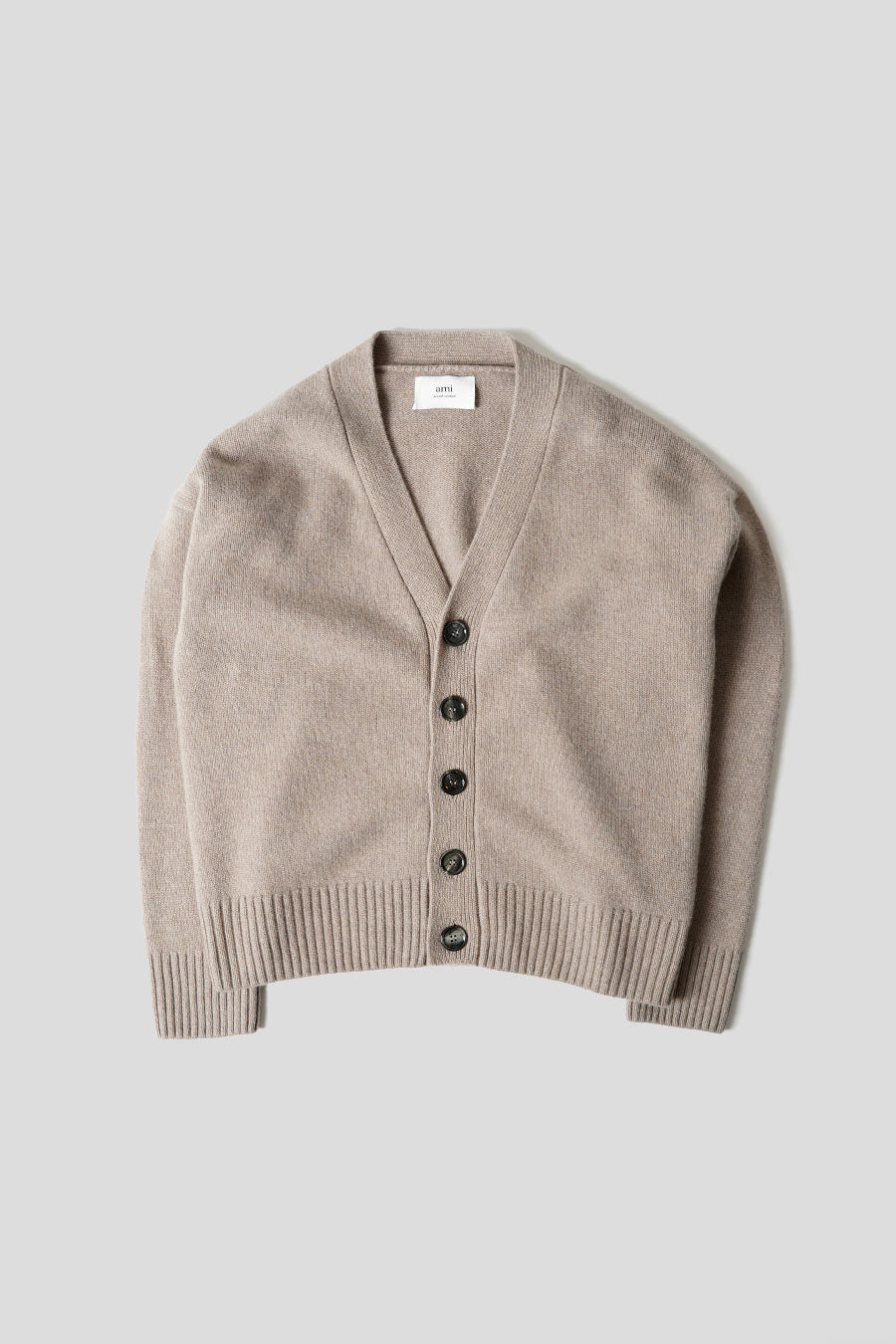 AMI PARIS TAUPE WOOL CASHMERE CARDIGAN – LE LABO STORE