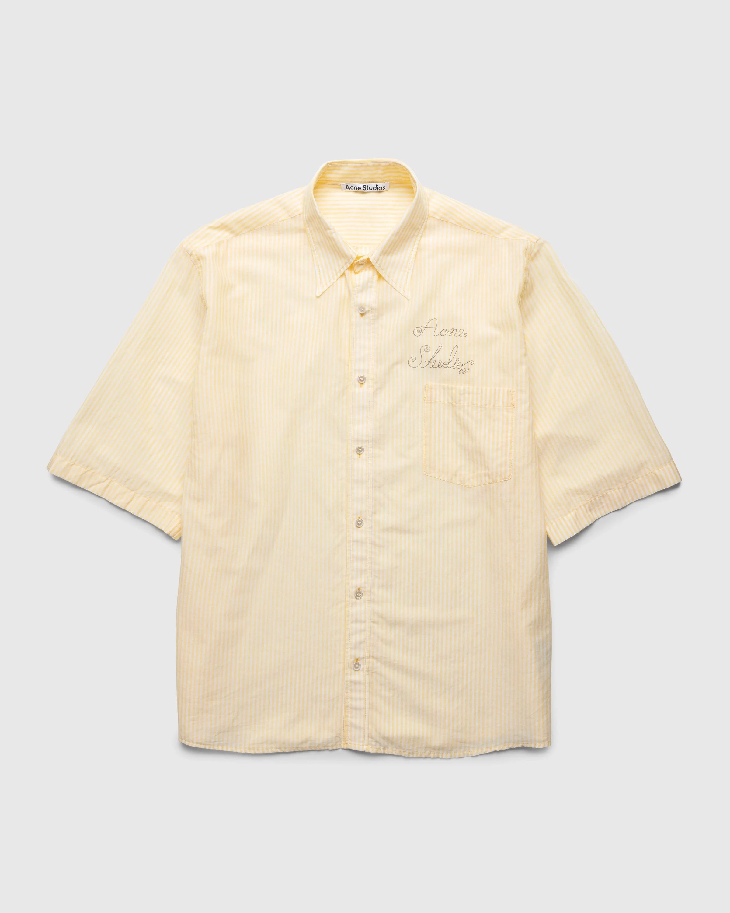 ACNE STUDIOS - YELLOW AND WHITE SHORT-SLEEVED SHIRT – LE LABO STORE ACNE STUDIOS - YELLOW AND WHITE SHORT-SLEEVED SHIRT – LE LABO STORE