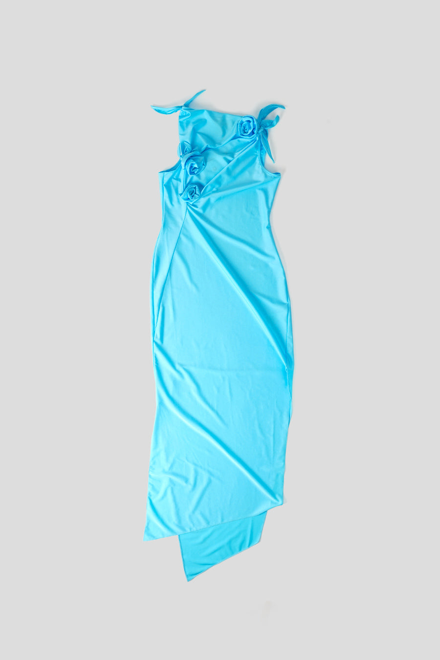 Coperni - TURQUOISE BLUE ASYMMETRIC FLORAL DRESS LE LABO STORE Coperni - TURQUOISE BLUE ASYMMETRIC FLORAL DRESS LE LABO STORE