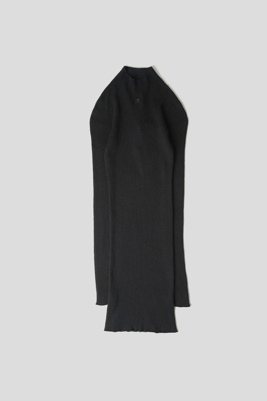 COURRGES - BLACK SOLAR LIGHT RIB MOCKNECK MINI DRESS LE LABO STORE COURRGES - BLACK SOLAR LIGHT RIB MOCKNECK MINI DRESS LE LABO STORE
