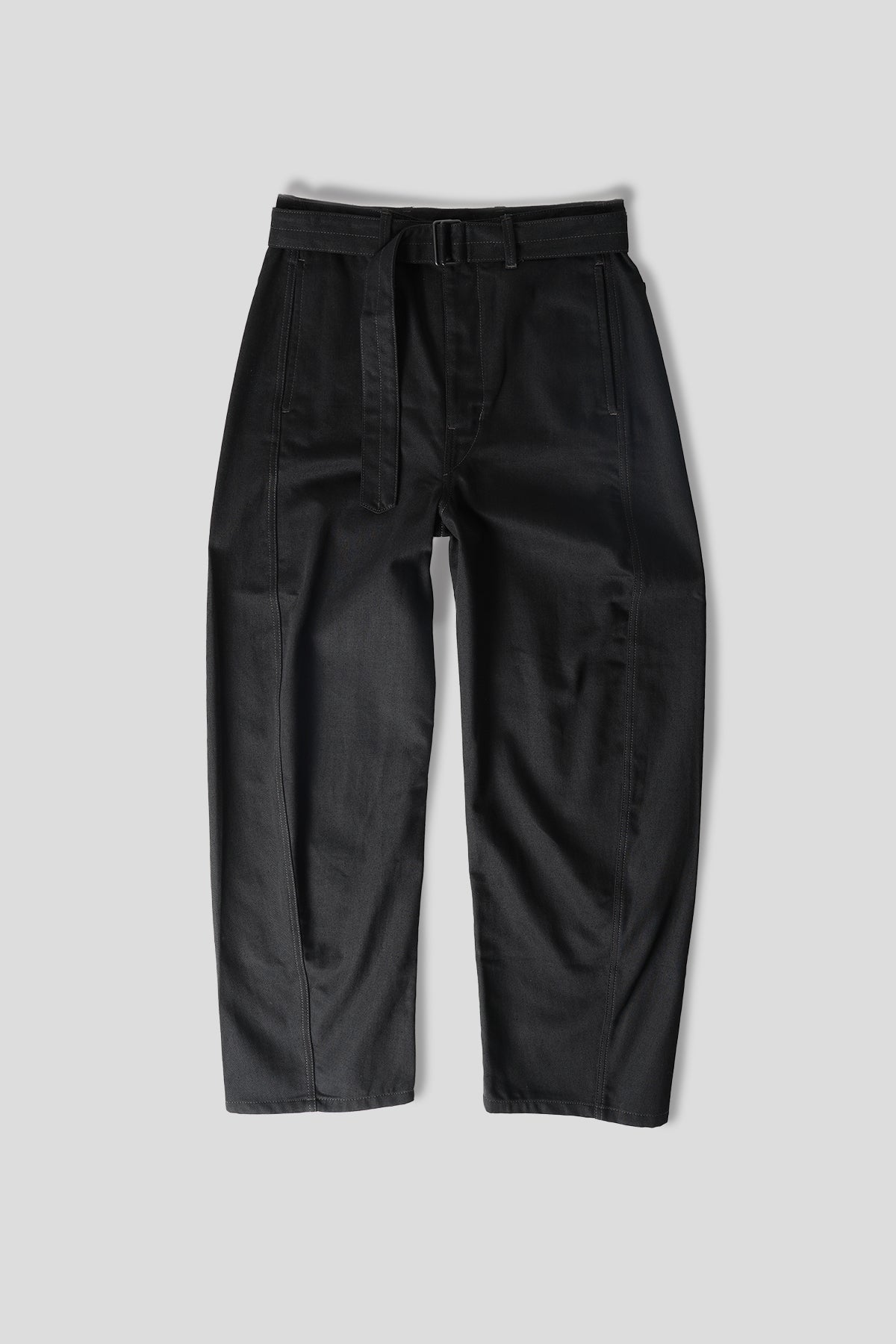 LEMAIRE - BLACK TWISTED BELTED TROUSERS