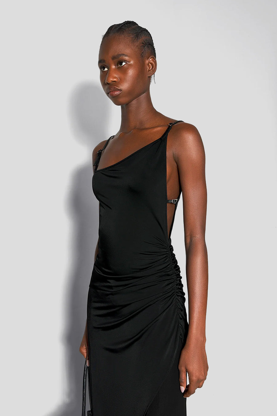 MUGLER - BLACK ASYMETRICAL BUCKLED STRAP DRESS LE LABO STORE MUGLER - BLACK ASYMETRICAL BUCKLED STRAP DRESS LE LABO STORE