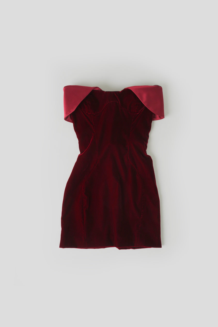 MUGLER - BURGUNDY VELVET AND SATIN MINI DRESS LE LABO STORE MUGLER - BURGUNDY VELVET AND SATIN MINI DRESS LE LABO STORE