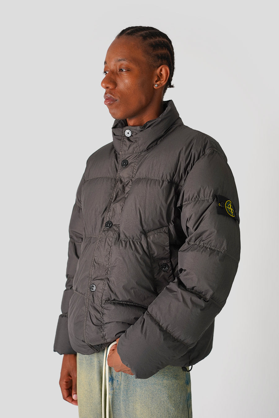Stone Island LEAD GREY CRINKLE REPS NY RECYCLED NYLON DOWN