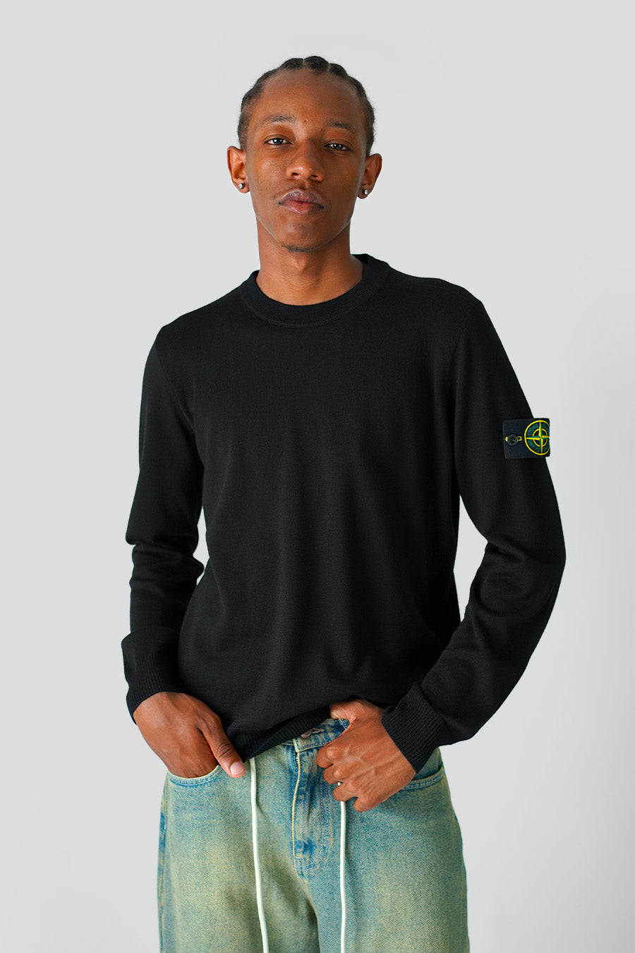 Stone Island BLACK LIGHTWEIGHT WOOL SWEATER – LE LABO STORE