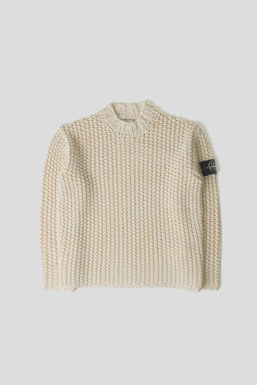 Stone Island OFF WHITE UV-REACTIVE CHAIN STICH KNITTED SWEATER