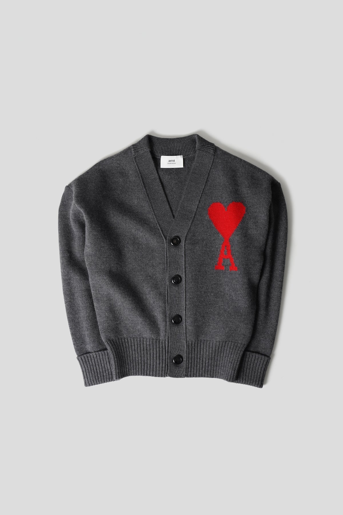 AMI PARIS - HEART FRIEND CARDIGAN GREY AND RED – LE LABO STORE