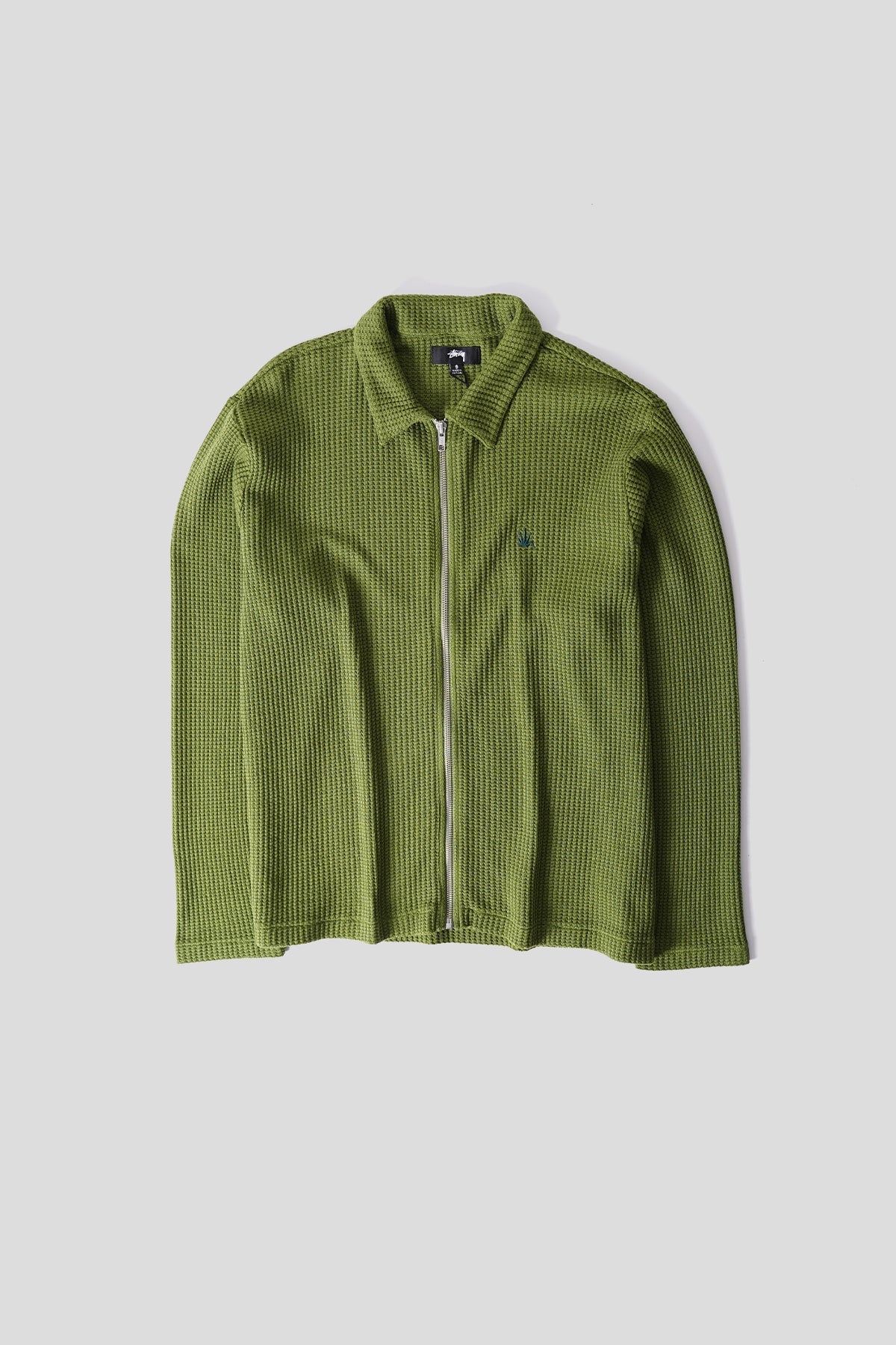 Stussy - THERMAL SHIRT JACQUARD RIB ZIP GREEN – LE LABO STORE