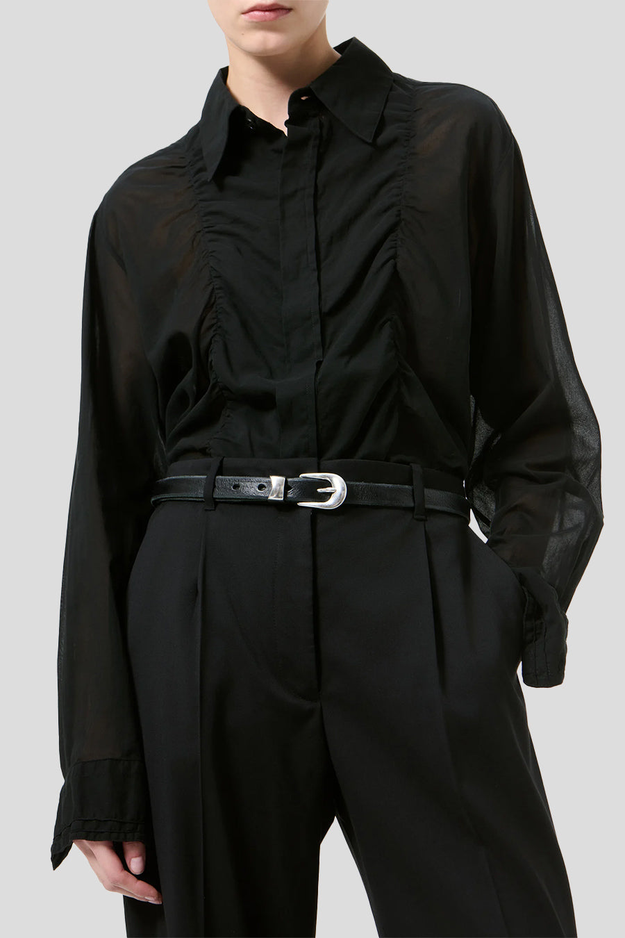 Our Legacy - CEINTURE 2 CM CUIR NOIRE - LE LABO STORE