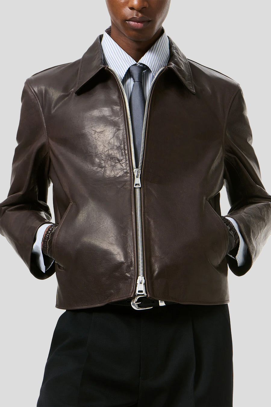 Our Legacy - BROWN MINI LEATHER JACKET - LE LABO STORE
