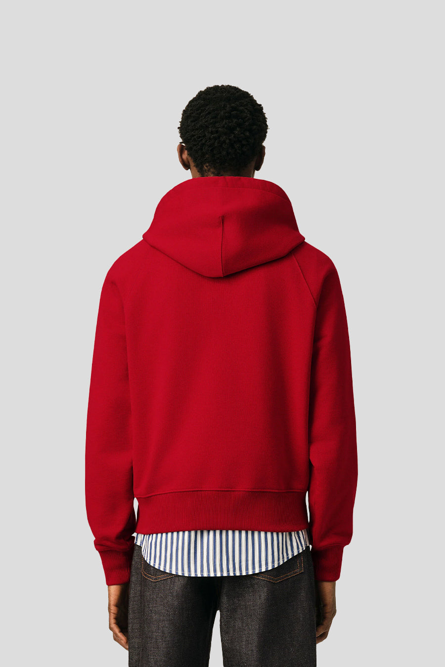 AMI PARIS - RED AMI PARIS FELT EMBROIDERY HOODIE - LE LABO STORE