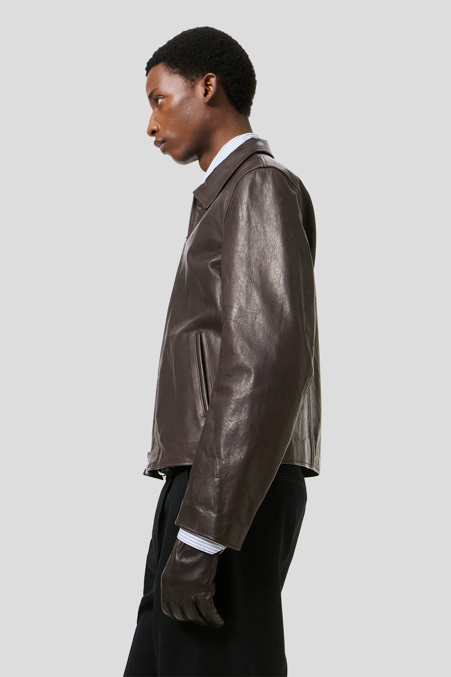 Our Legacy - BROWN MINI LEATHER JACKET - LE LABO STORE