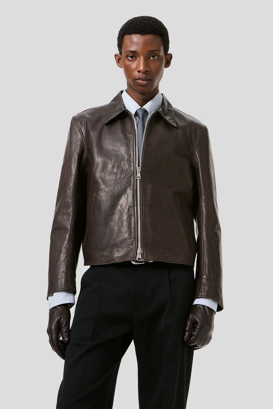 Our Legacy - BROWN MINI LEATHER JACKET - LE LABO STORE