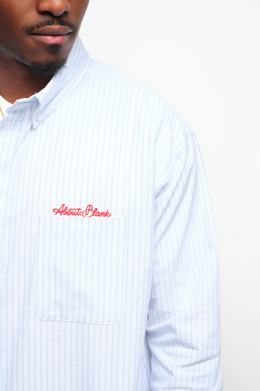 about:blank - WHITE AND BLUE OXFORD SCRIPT LOGO SHIRTS - LE LABO STORE
