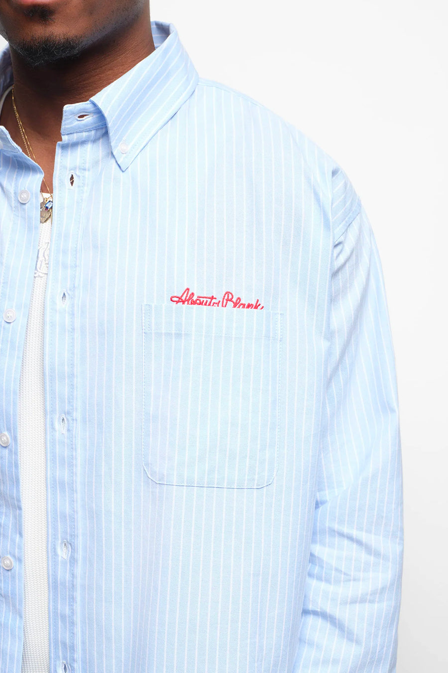 about:blank - BLUE AND WHITE OXFORD SCRIPT LOGO SHIRTS - LE LABO STORE