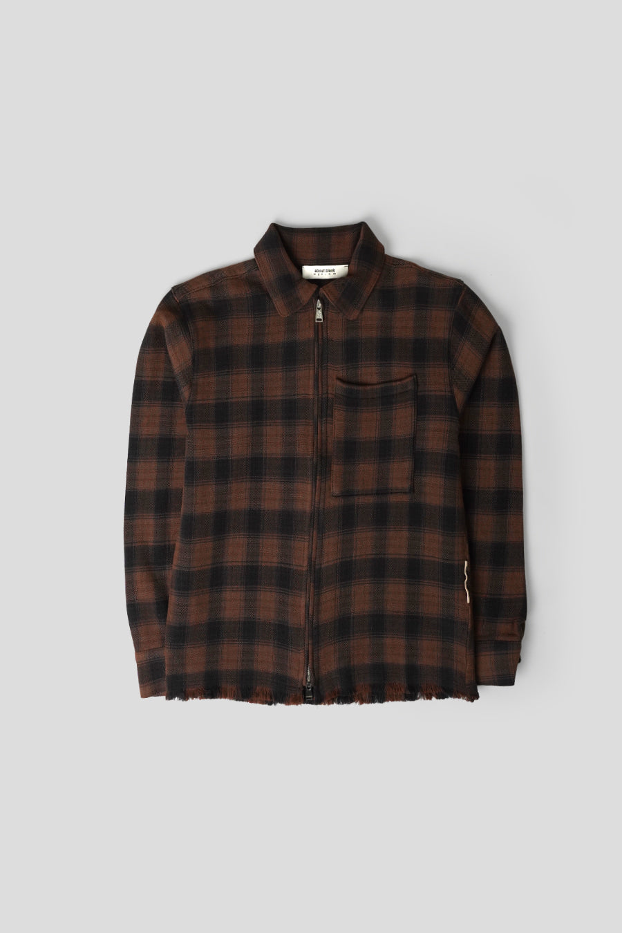 about:blank - BROWN PLAID ZIPPED SHIRT - LE LABO STORE