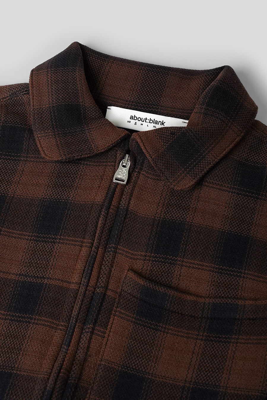 about:blank - BROWN PLAID ZIPPED SHIRT - LE LABO STORE