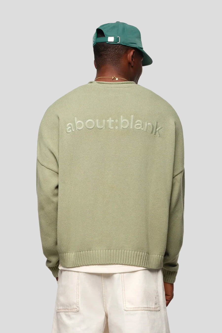 about:blank - CREWNECK LOOSE KNIT ROLLED SAGE - LE LABO STORE