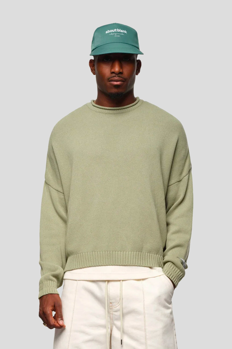 about:blank - CREWNECK LOOSE KNIT ROLLED SAGE - LE LABO STORE