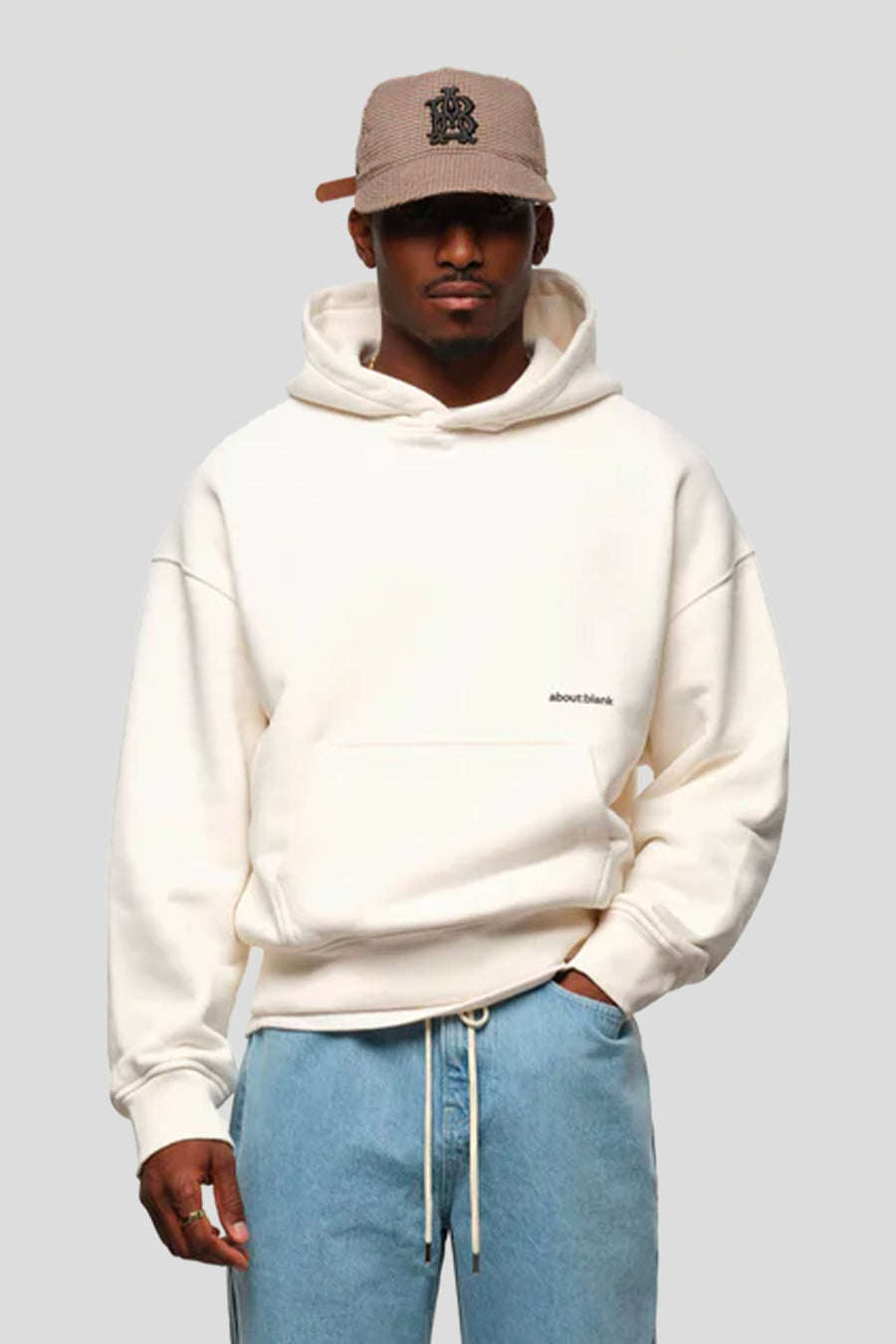 about:blank - HOODIE BOX ÉCRU ET BLACK - LE LABO STORE