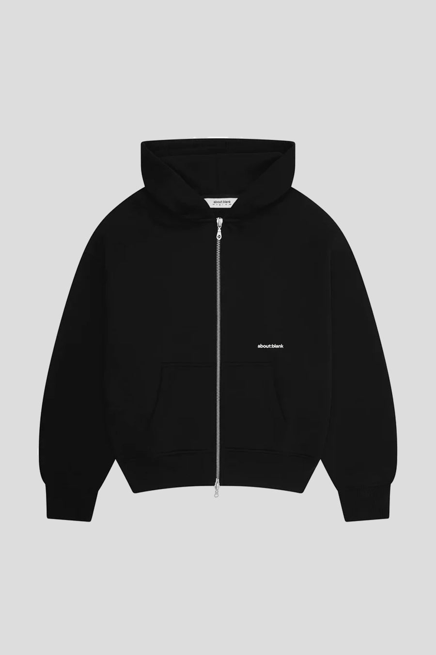 about:blank - HOODIE ZIP BOX NOIR ET ÉCRU - LE LABO STORE