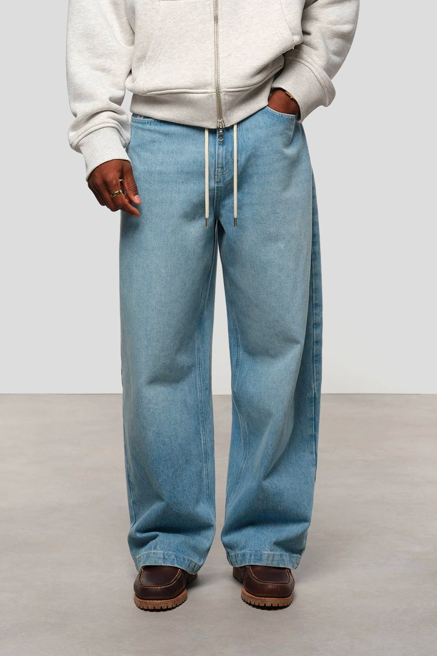 about:blank - JEANS DENIM À JAMBES LARGES BLEU CLAIR - LE LABO STORE
