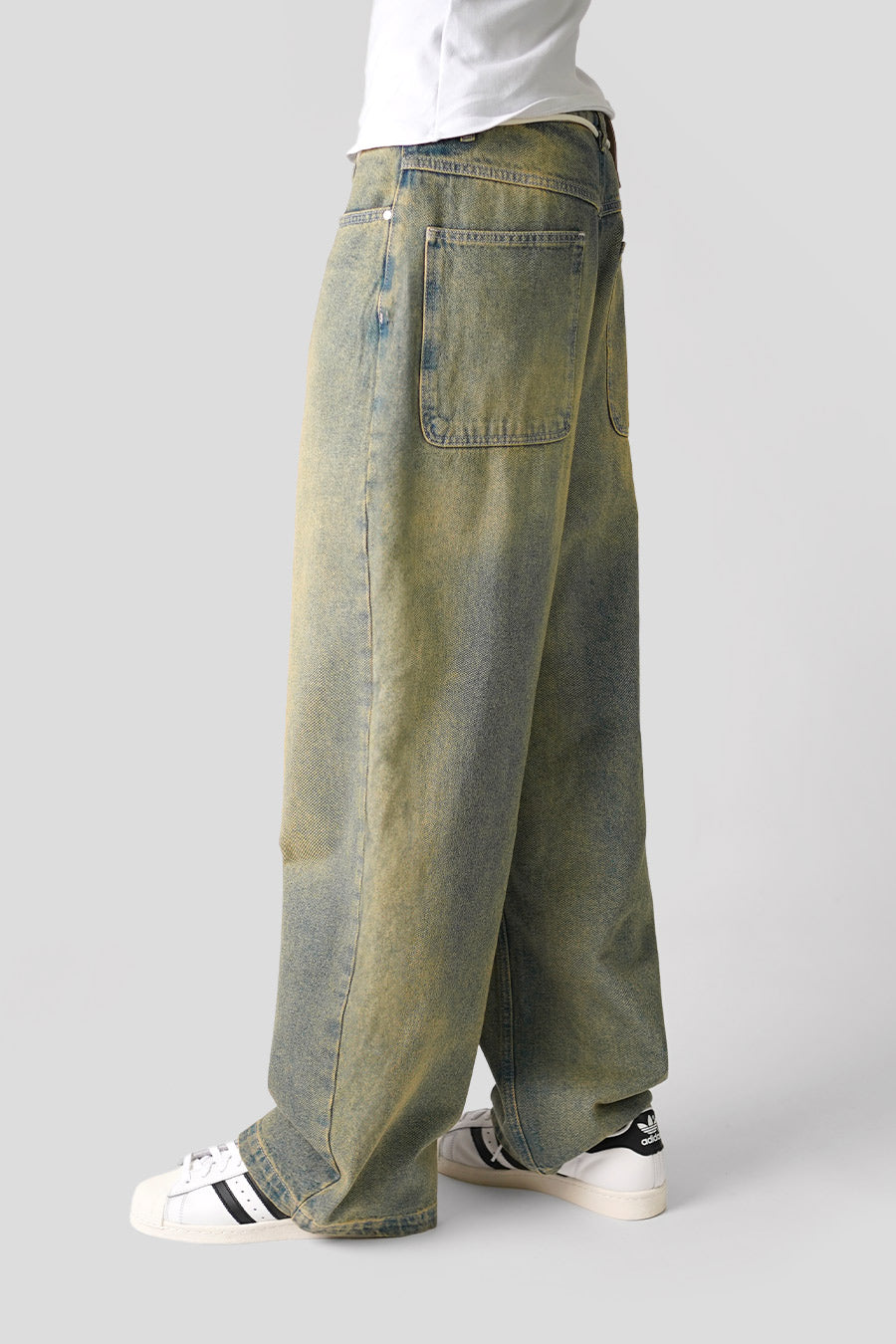 about:blank - WASHED BLUE WIDE LEG DENIM JEAN - LE LABO STORE