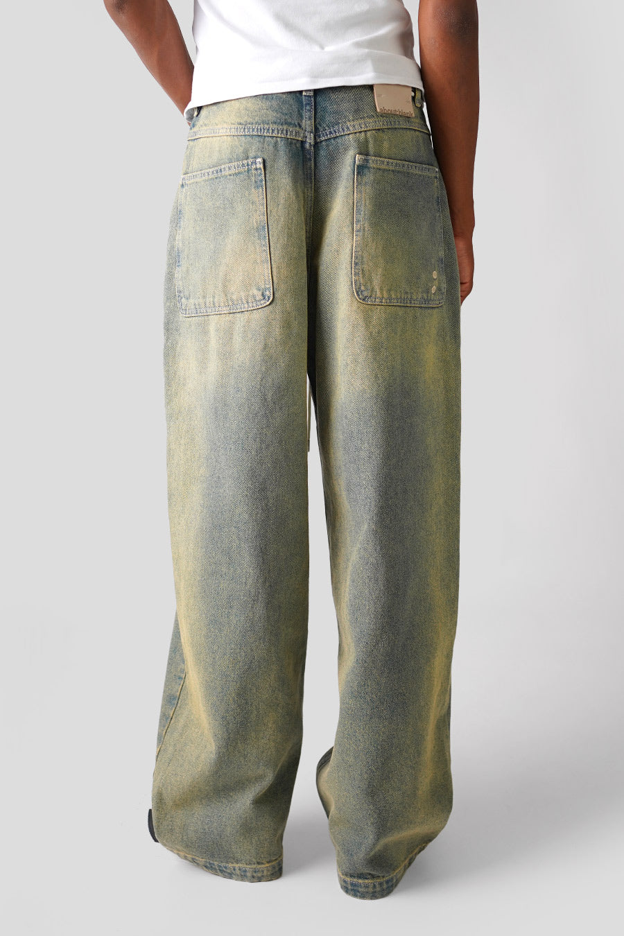 about:blank - WASHED BLUE WIDE LEG DENIM JEAN - LE LABO STORE