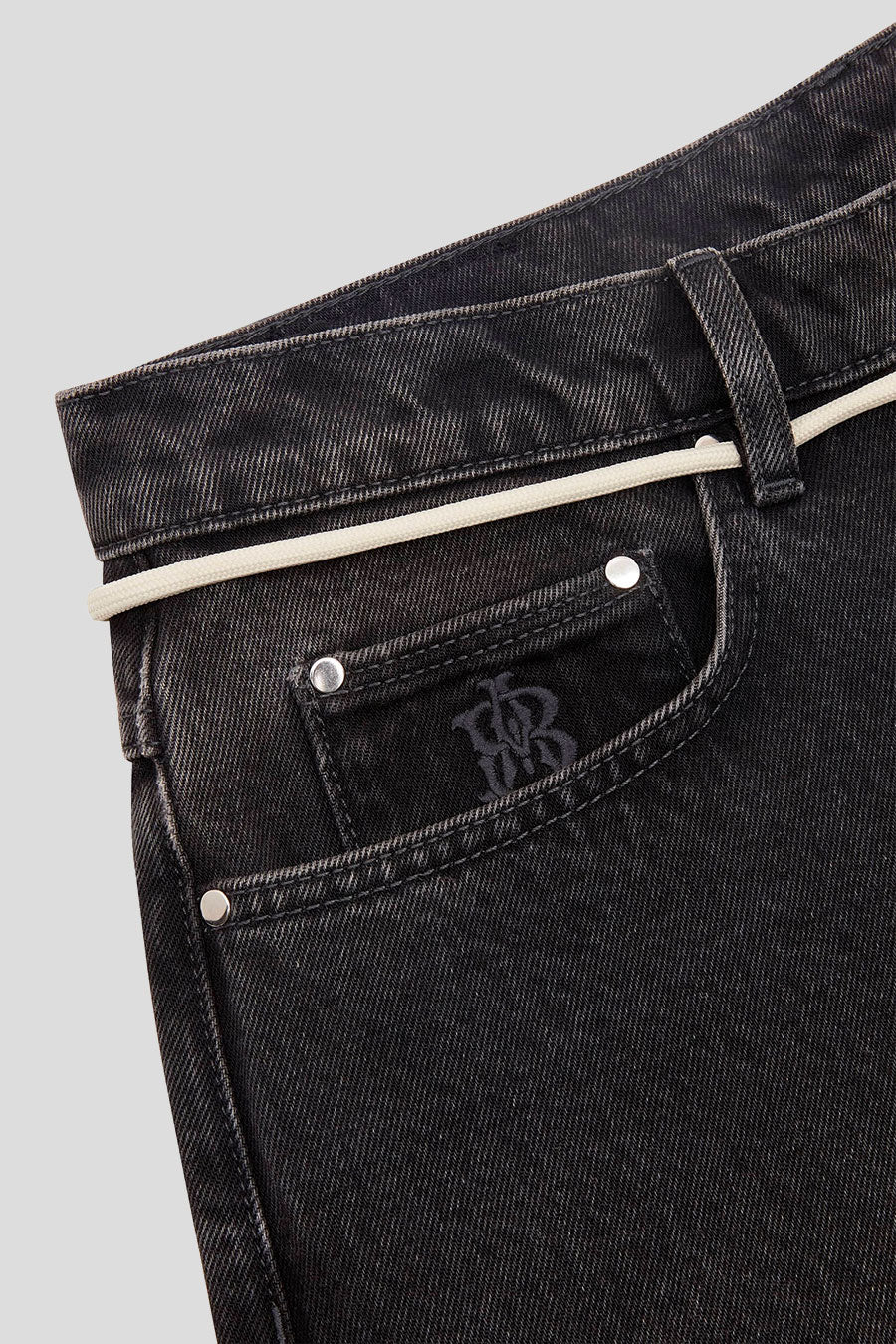 about:blank - JEANS DENIM À JAMBES LARGES NOIR VINTAGE - LE LABO STORE