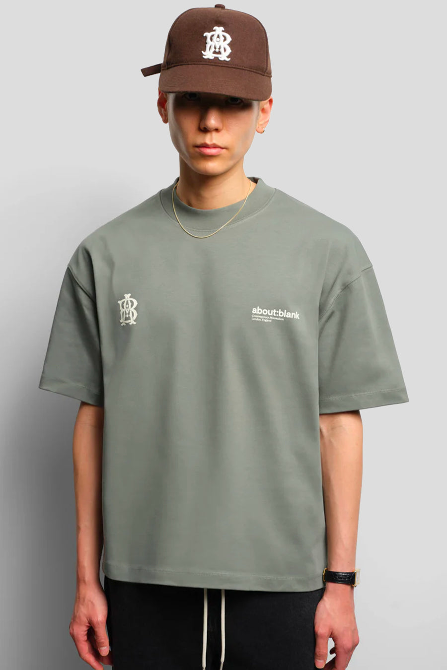 about:blank - SAGE AND ECRU DUAL LOGO T-SHIRT - LE LABO STORE