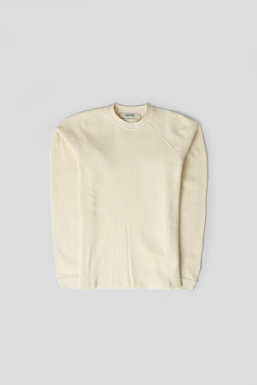 about:blank - T-SHIRT LONG SLEEVE WAFFLE ÉCRU - LE LABO STORE