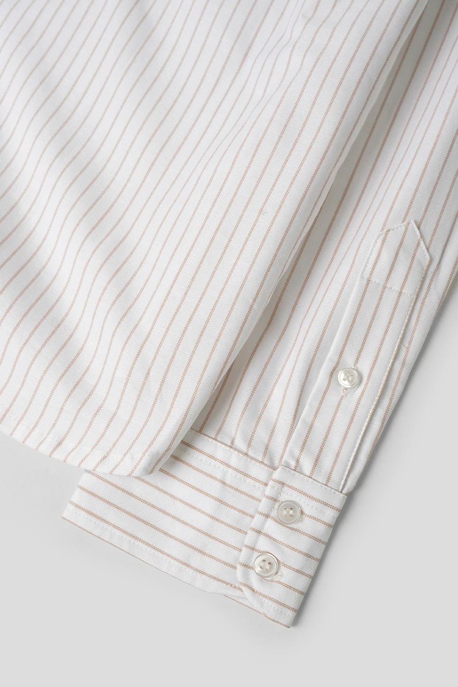 about:blank - BEIGE AND WHITE OXFORD SCRIPT LONG SLEEVE SHIRT - LE LABO STORE