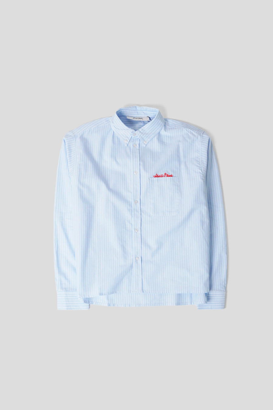 about:blank - CHEMISE MANCHES LONGUES OXFORD SCRIPT BLEU CLAIR ET BLANCHE - LE LABO STORE