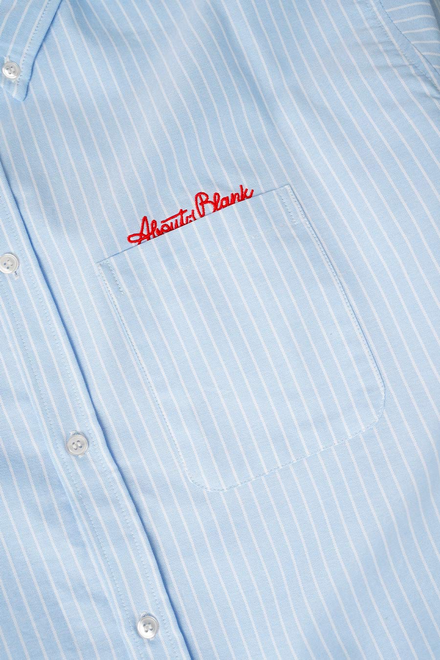 about:blank - CHEMISE MANCHES LONGUES OXFORD SCRIPT BLEU CLAIR ET BLANCHE - LE LABO STORE