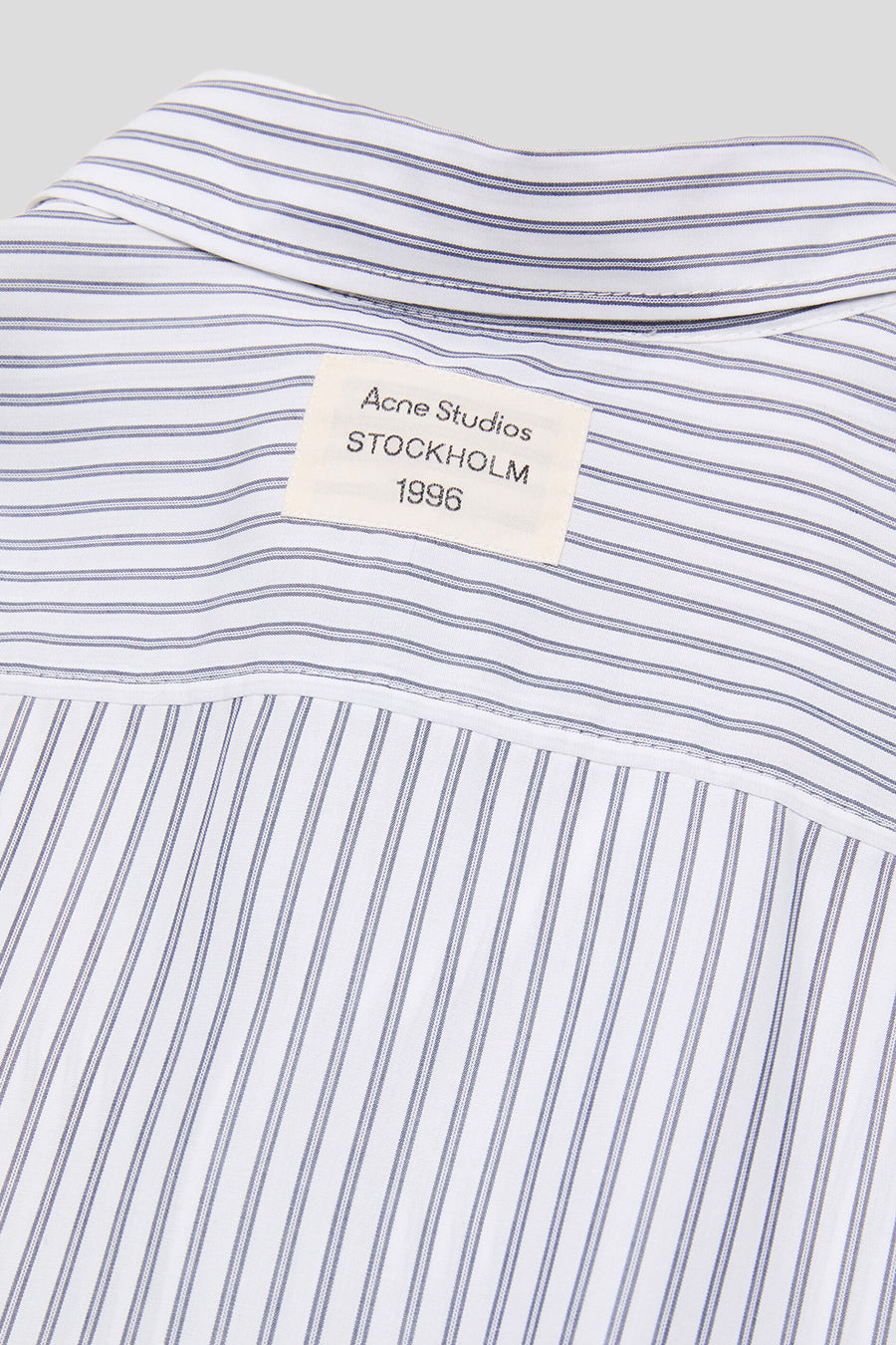 ACNE STUDIOS - WHITE AND NAVY BLUE STRIPED BUTTON-UP SHIRT - LE LABO STORE