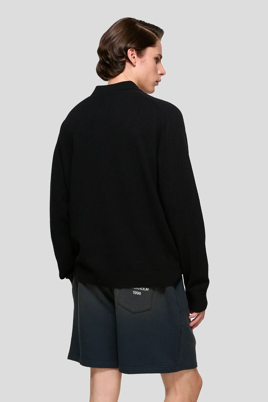 ACNE STUDIOS - BLACK WOOL KNIT POLO - LE LABO STORE