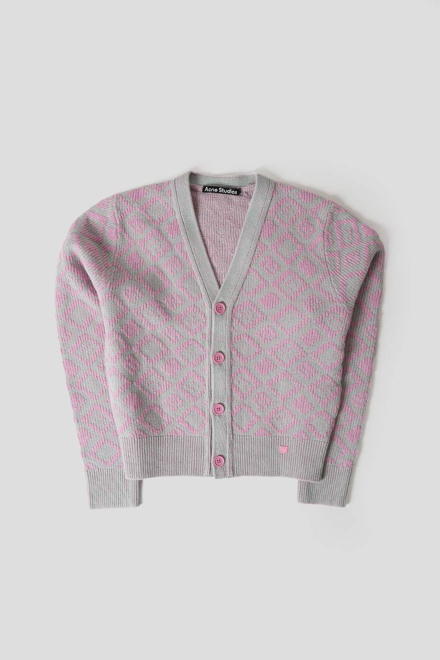 ACNE STUDIOS - FACE TILES BUBBLE PINK AND SPRING GREEN CARDIGAN - LE LABO STORE