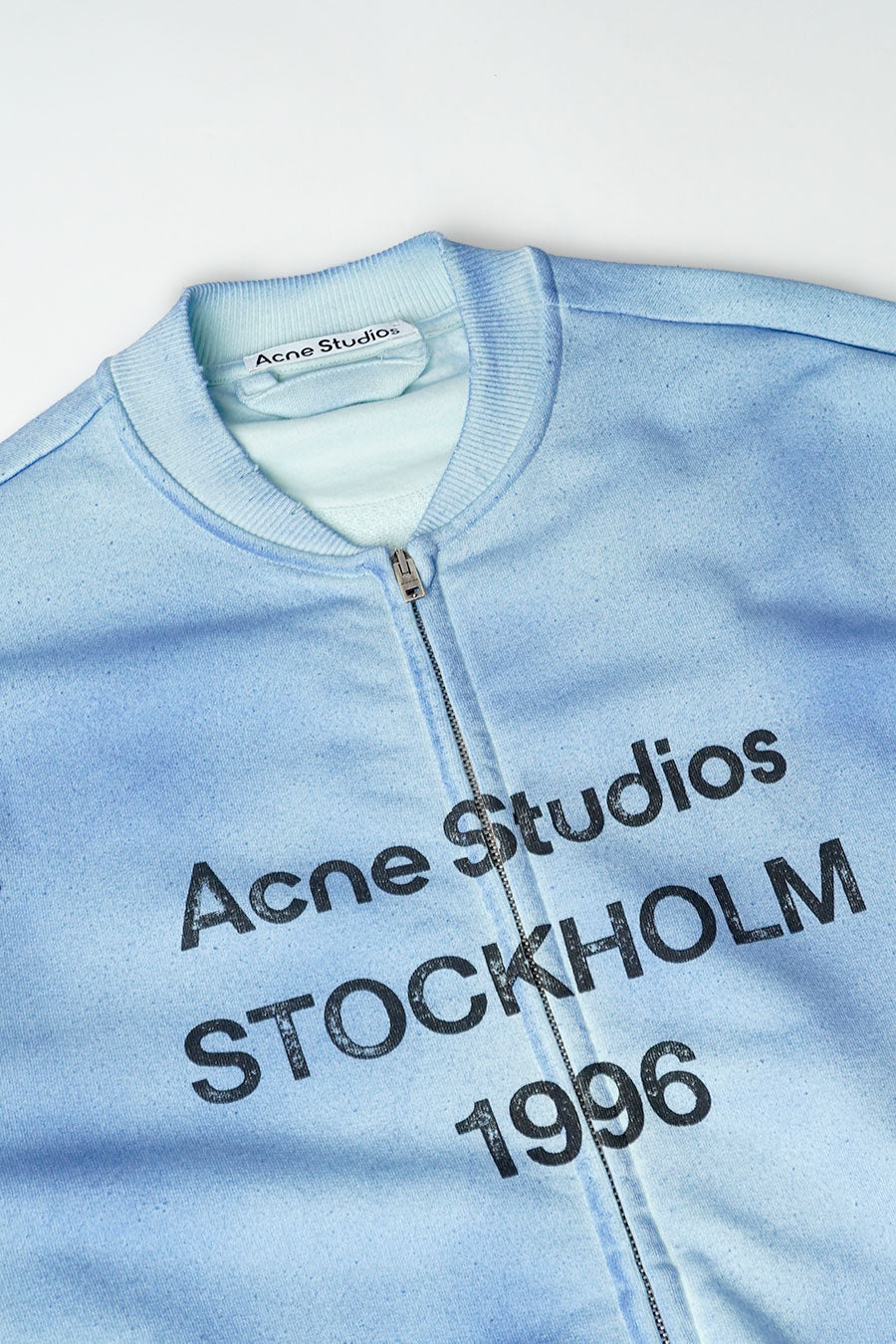 ACNE STUDIOS - CARDIGAN ZIPPÉ LOGO DUSTY BLUE - LE LABO STORE