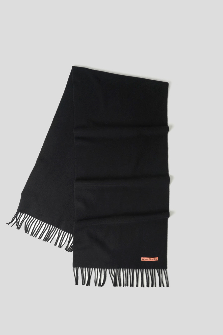 ACNE STUDIOS - BLACK FRINGED WOOL SCARF - LE LABO STORE