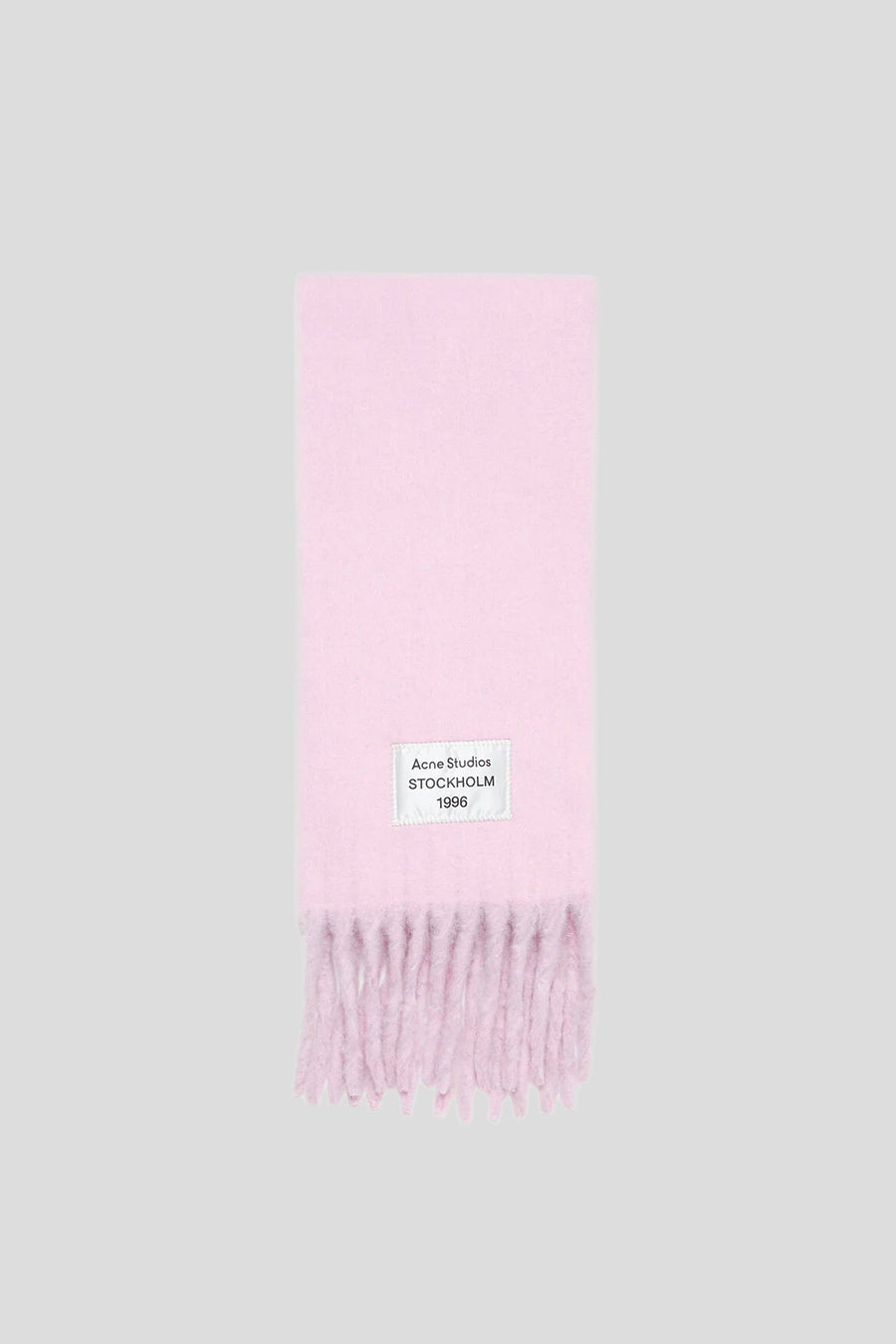 ACNE STUDIOS - ÉCHARPE À FRANGES AVEC LOGO ROSE ET LILAS - LE LABO STORE