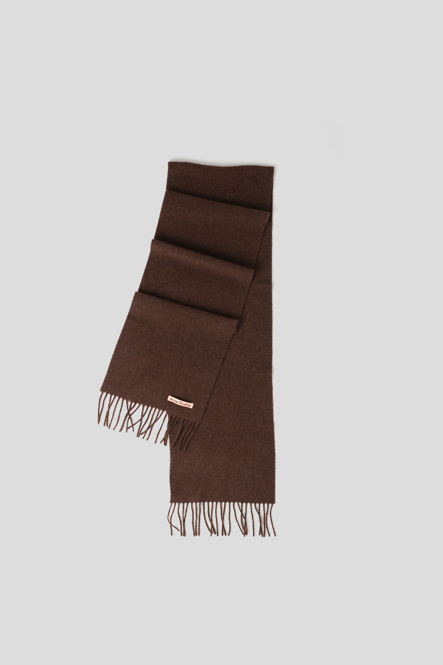 ACNE STUDIOS - BROWN FRINGED WOOL SCARF - LE LABO STORE