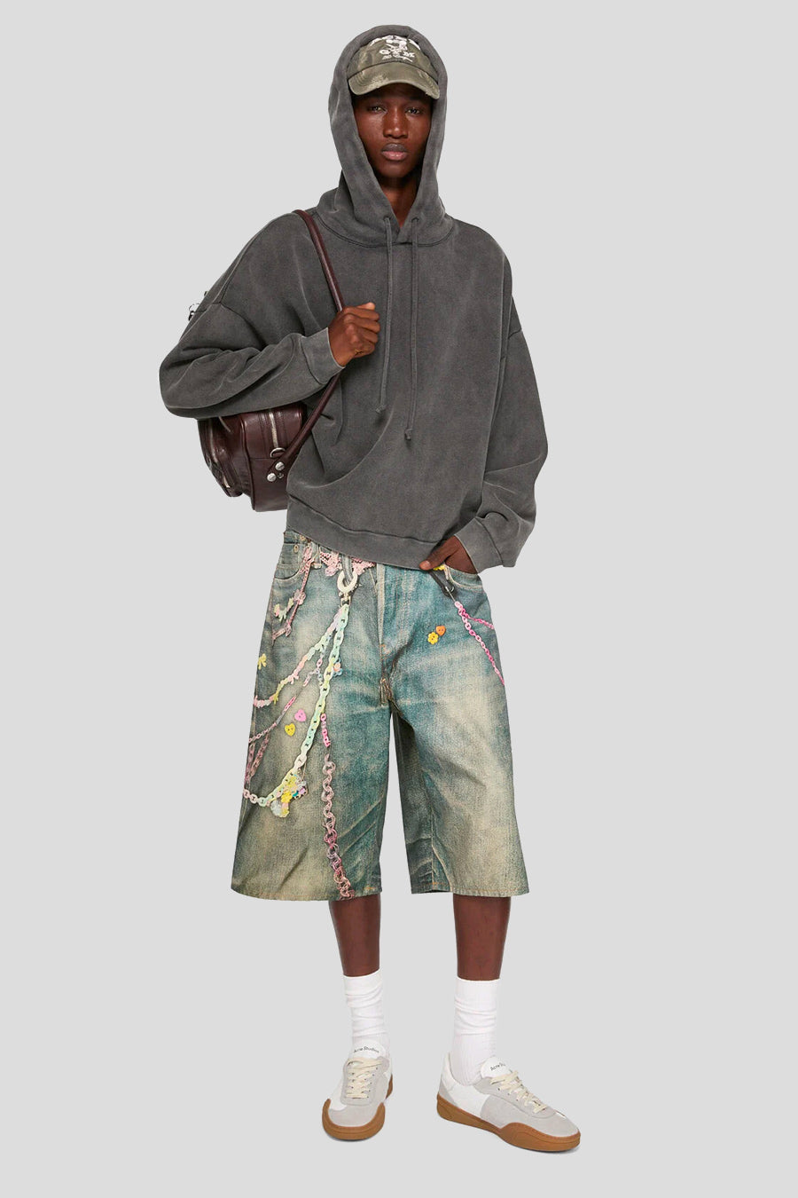 ACNE STUDIOS - HOODIE LOGO PATCH NOIR DÉLAVÉ - LE LABO STORE