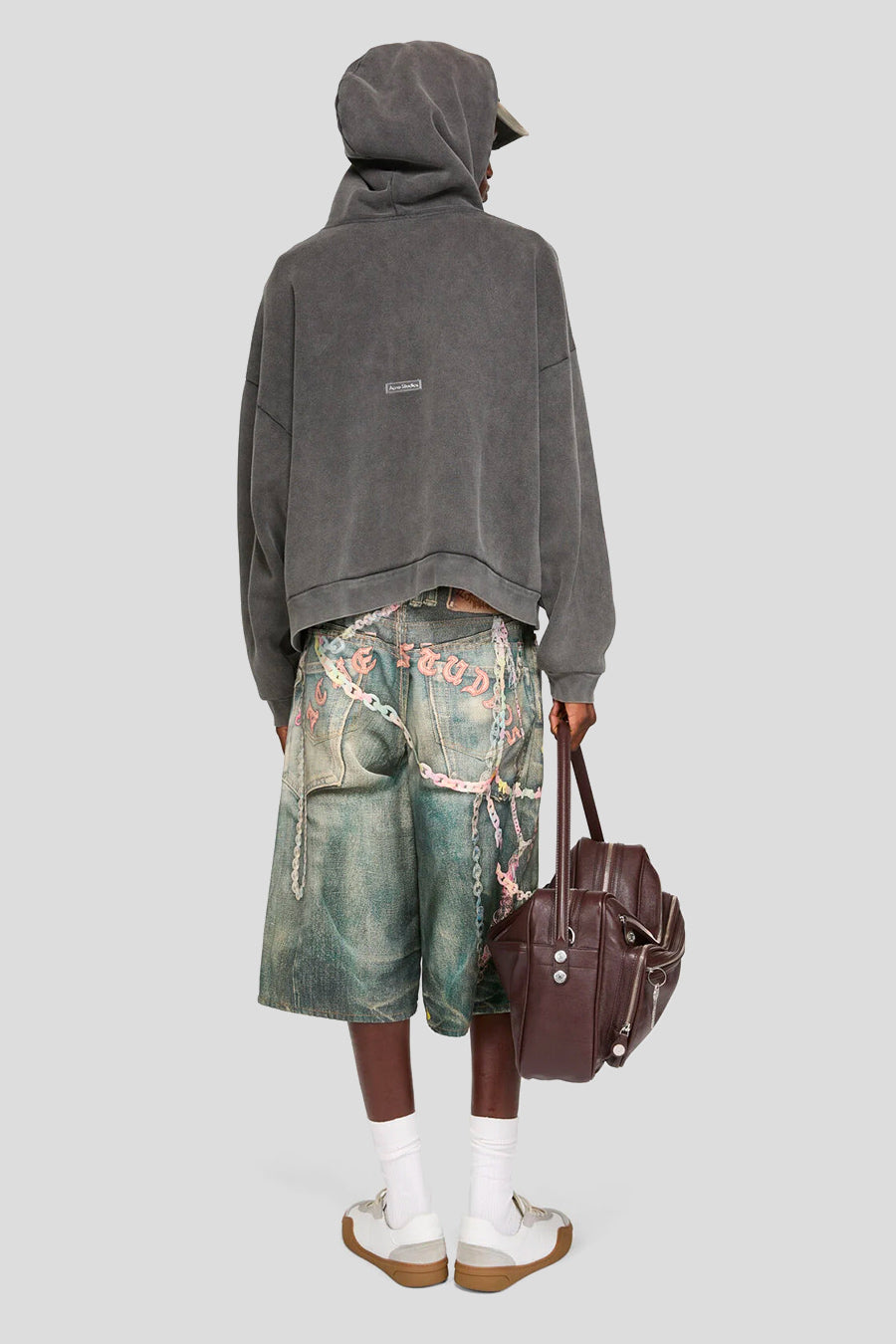 ACNE STUDIOS - HOODIE LOGO PATCH NOIR DÉLAVÉ - LE LABO STORE