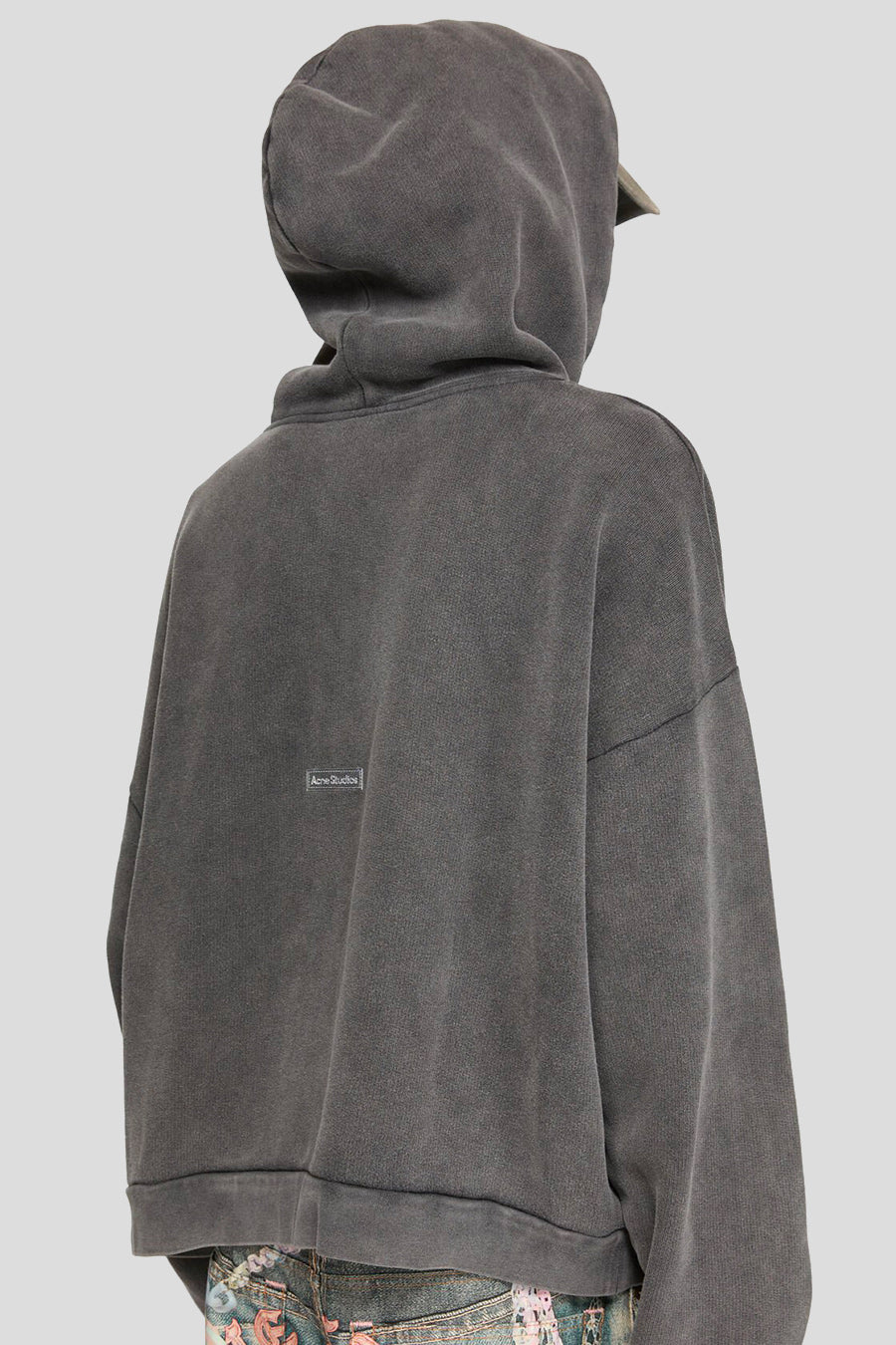 ACNE STUDIOS - HOODIE LOGO PATCH NOIR DÉLAVÉ - LE LABO STORE