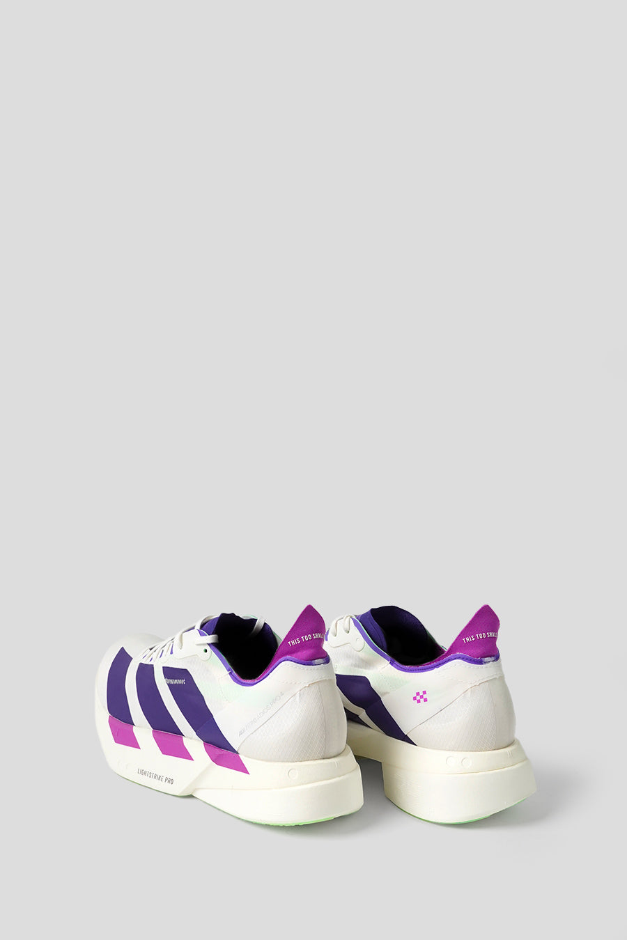 ADIDAS - CORE WHITE, COLLEGIATE PURPLE ET LIME BURST ADIZERO ADIOS PRO 4 M SNEAKERS LE LABO STORE ADIDAS - CORE WHITE, COLLEGIATE PURPLE ET LIME BURST ADIZERO ADIOS PRO 4 M SNEAKERS LE LABO STORE