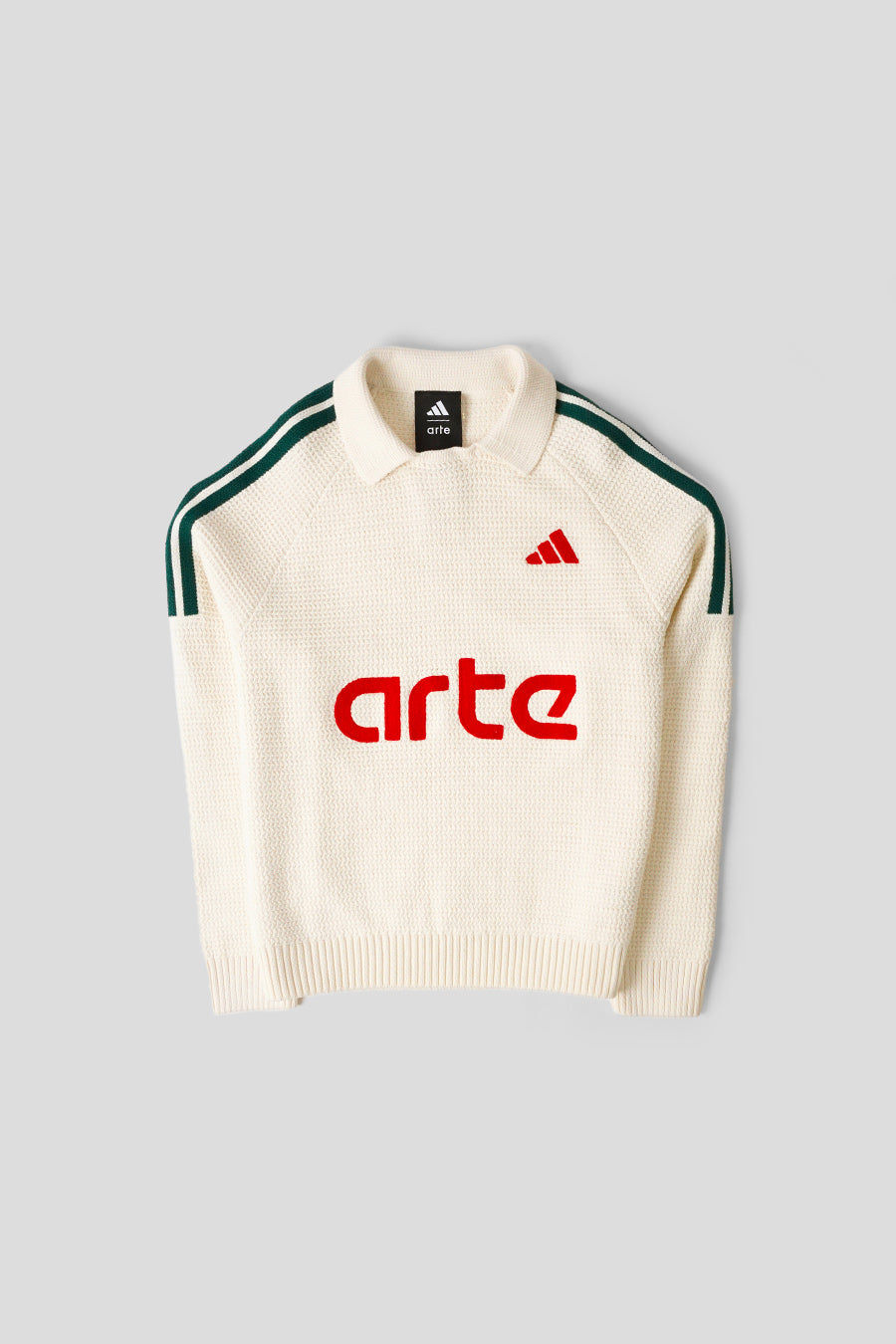 ADIDAS - PULL KNIT LS X ARTE BLANC ET VERT - LE LABO STORE