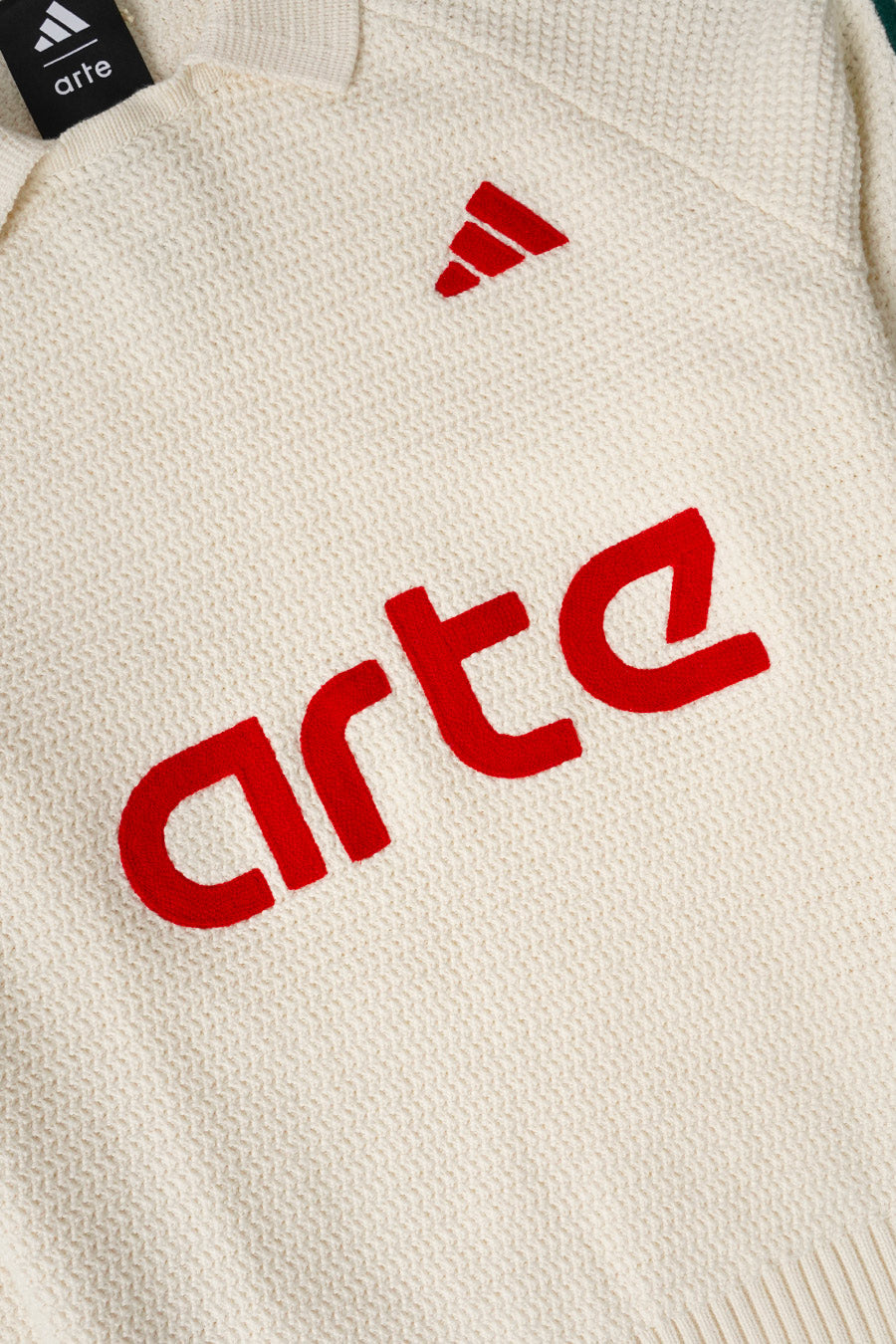 ADIDAS - PULL KNIT LS X ARTE BLANC ET VERT - LE LABO STORE