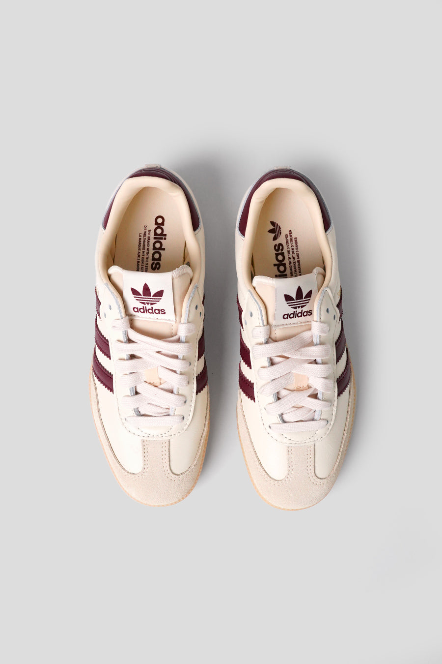 ADIDAS - WONDER WHITE, SHADOW RED AND GUM SAMBA OG SNEAKERS LE LABO STORE ADIDAS - WONDER WHITE, SHADOW RED AND GUM SAMBA OG SNEAKERS LE LABO STORE