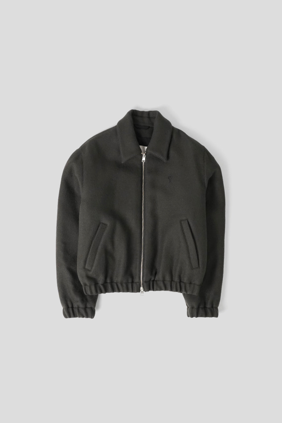 AMI PARIS - BLOUSON ZIPPÉ AMI DE COEUR ANTHRACITE - LE LABO STORE